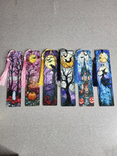 Load image into Gallery viewer, Metal Halloween Inspired Stained Glass Bookmarks
