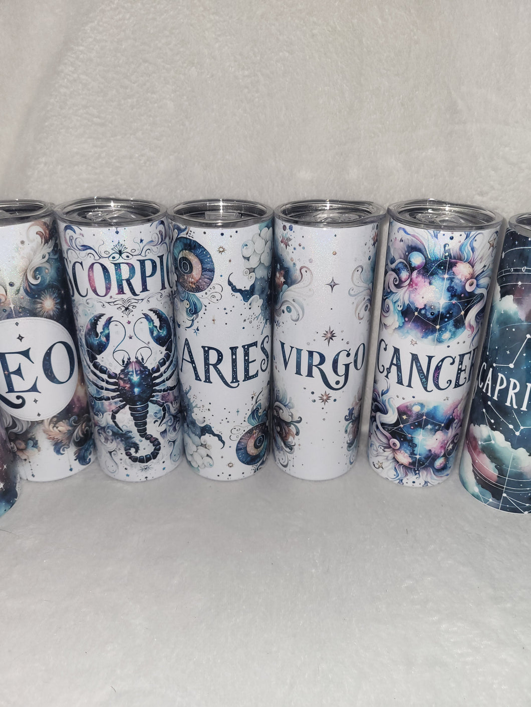 Zodiac Sign 20oz skinny tumbler with reusable straw