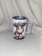 Load image into Gallery viewer, Cute Cow Duo 16oz camping mug
