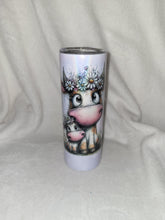 Load image into Gallery viewer, Cute Cow Duo 20oz shimmer skinny tumbler
