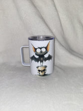 Load image into Gallery viewer, Cute Bat and Skull Duo 16oz camping mug
