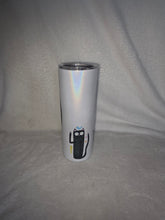 Load image into Gallery viewer, Raise Your Hand If You Are Tired Of This Shit 20oz Shimmer Skinny Tumbler With Reuseable Straw
