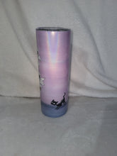 Load image into Gallery viewer, Ghosts Scared of Cats 20oz Shimmer Skinny Tumbler With Reuseable Straw
